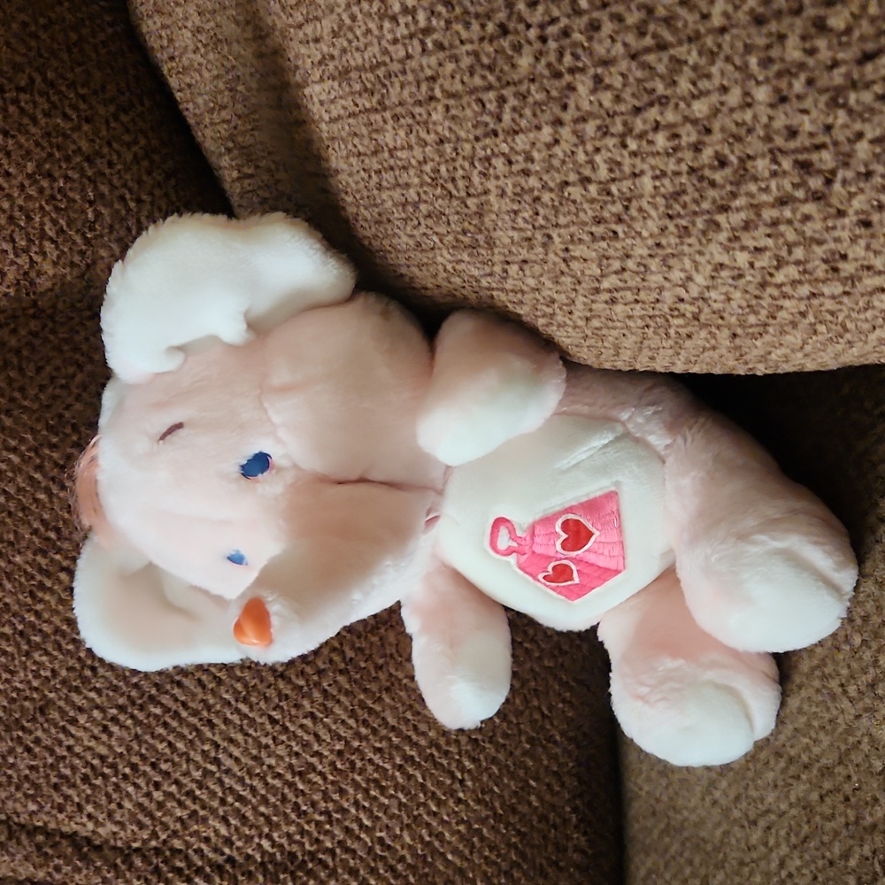 Care Bear Cousins Lotsa Heart Elephant Pink Plush Stuffed Animal Vintage 1984